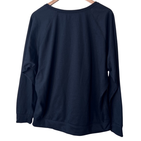 Nike Dri-fit Black Crewneck Sweatshirt Grey Logo Athleisure Pullover Soft Top - Picture 10 of 16